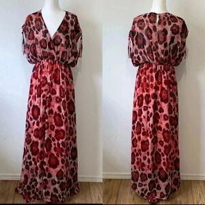 BNWOT Korean style  Leopard print Maxi Dress size M